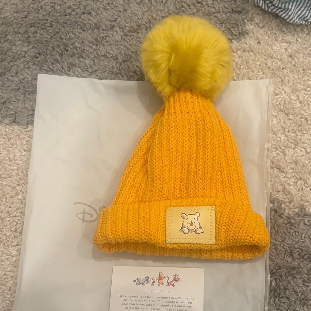 Love Your Melon Yellow Knit Pom Beanie